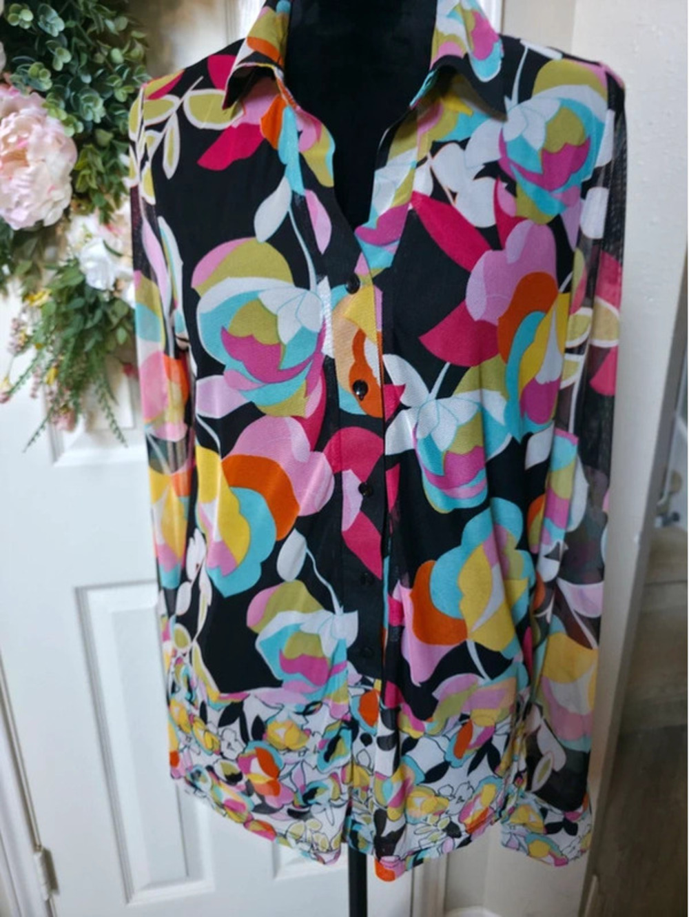Woman's large multi color blouse joie brand
